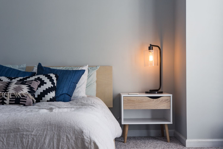 clean organized minimal bedroom