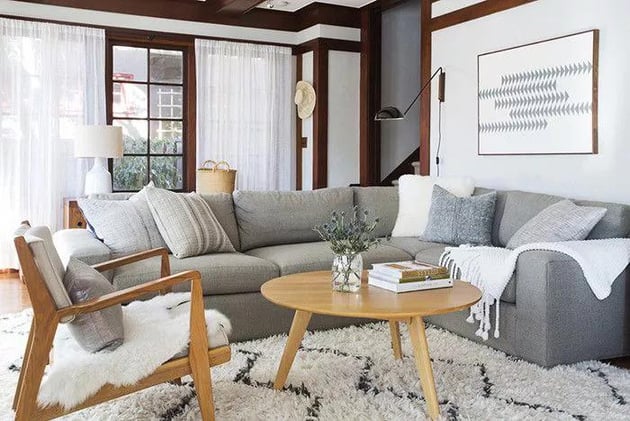 clean organized living room